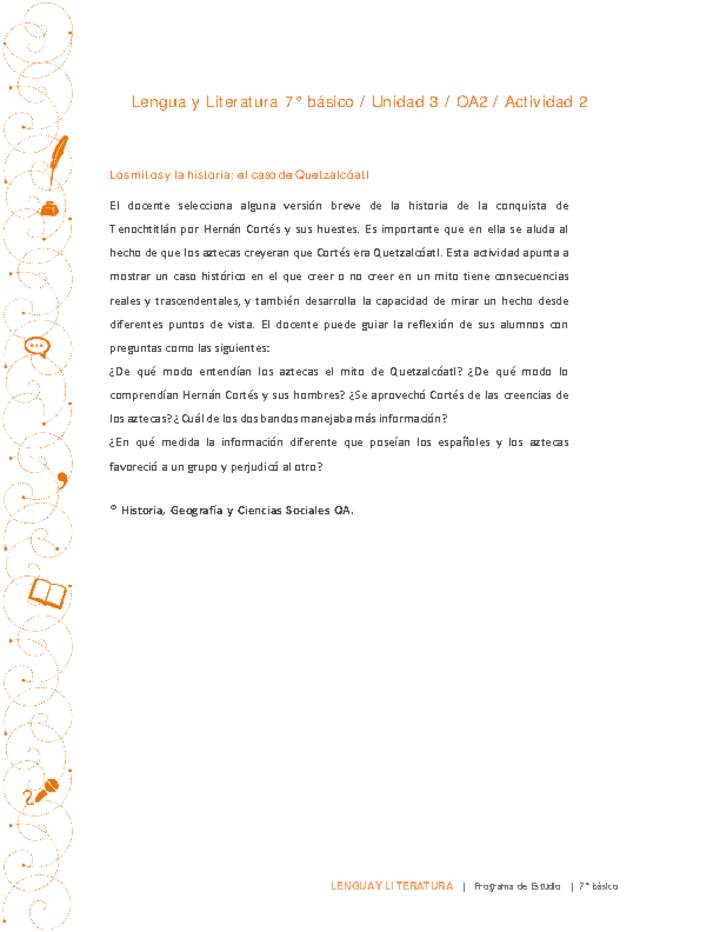 Lengua y Literatura 7° básico-Unidad 3-OA2-Actividad 2