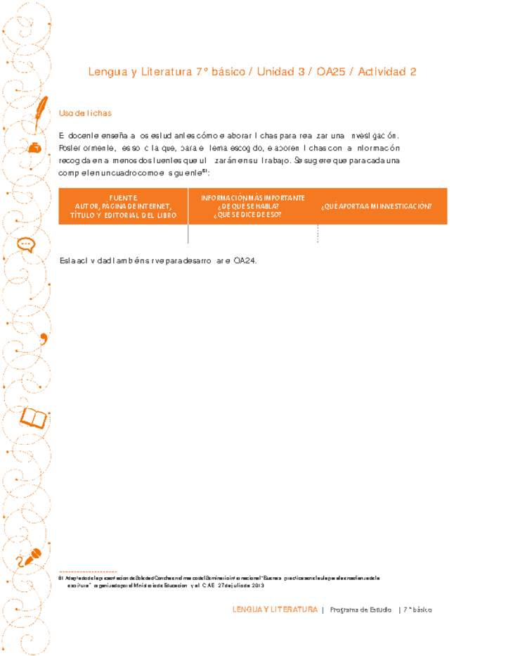 Lengua y Literatura 7° básico-Unidad 3-OA25-Actividad 2