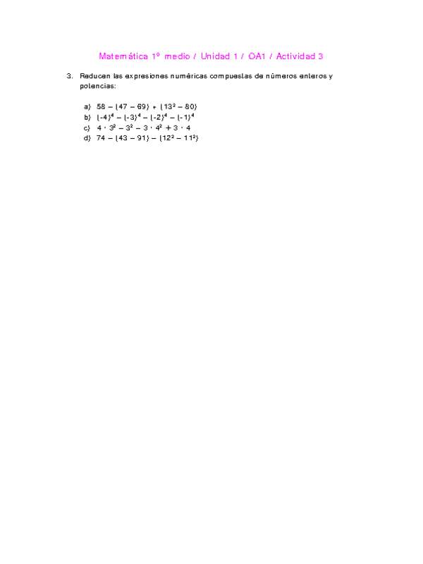 Matemática 1 medio-Unidad 1-OA1-Actividad 3