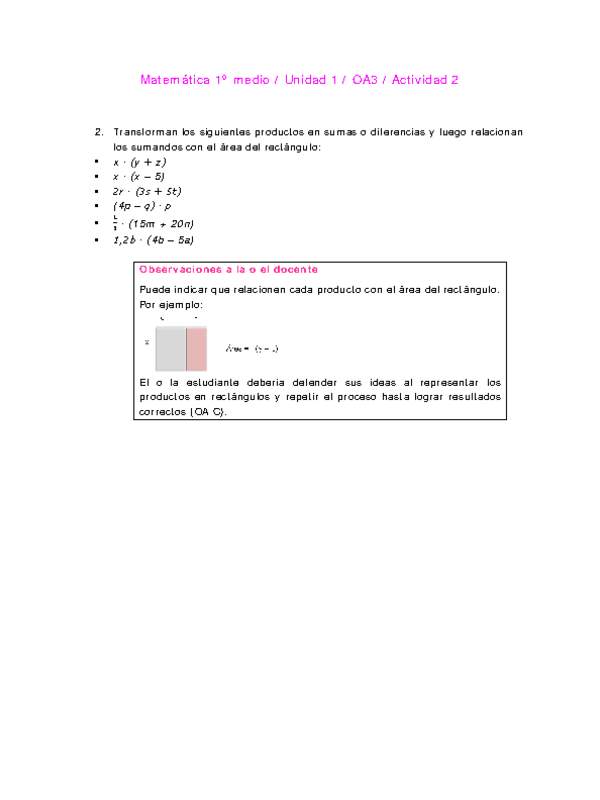 Matemática 1 medio-Unidad 1-OA3-Actividad 2