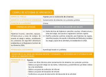 Contaminación de alimentos con productos químicos