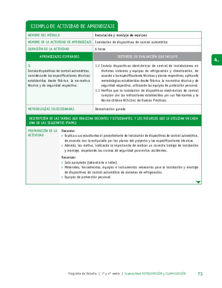 Instalación de dispositivos de control automático