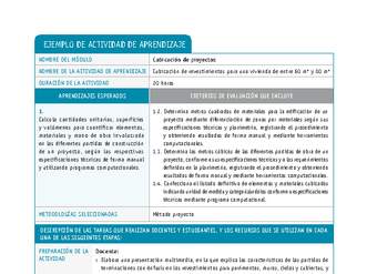 Cubicación de revestimientos para una vivienda de entre 60 m² y 80 m²