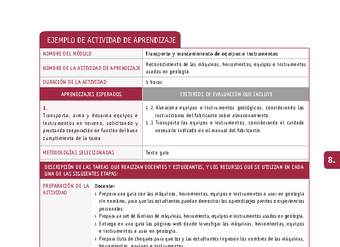 Reconocimiento de las máquinas, herramientas, equipos e instrumentos usados en geología