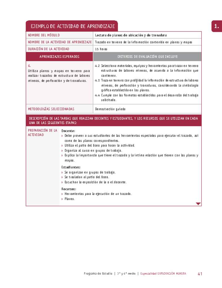 Trazado en terreno de la información contenida en planos y mapas