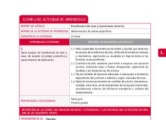 Determinación de calores específicos