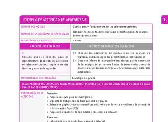 Elaborar informe en formato IEEE sobre especificaciones de equipos de telecomunicaciones