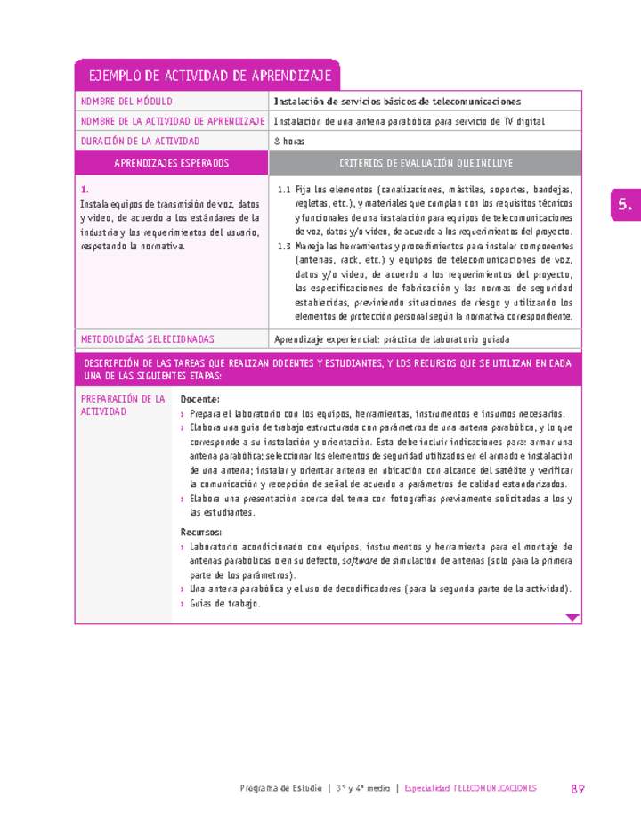 Instalación de una antena parabólica para servicio de TV digital