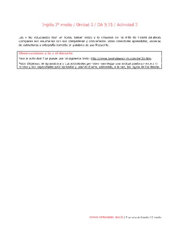Inglés 2 medio-Unidad 2-OA9;15-Actividad 2