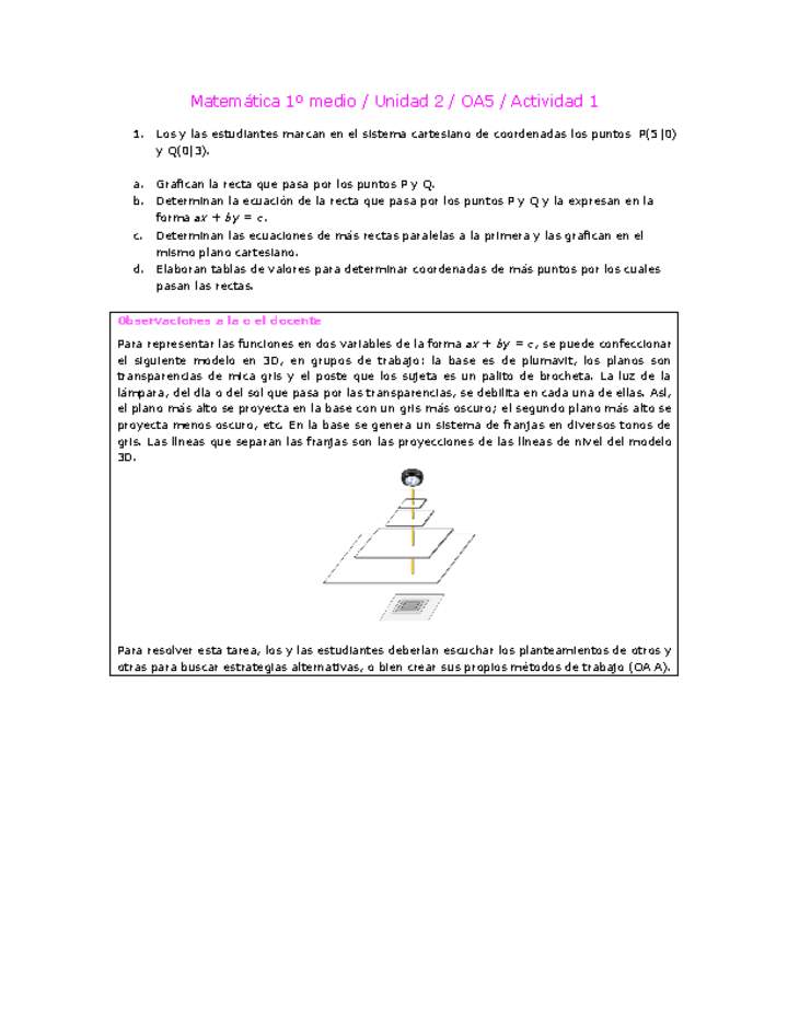 Matemática 1 medio-Unidad 2-OA5-Actividad 1