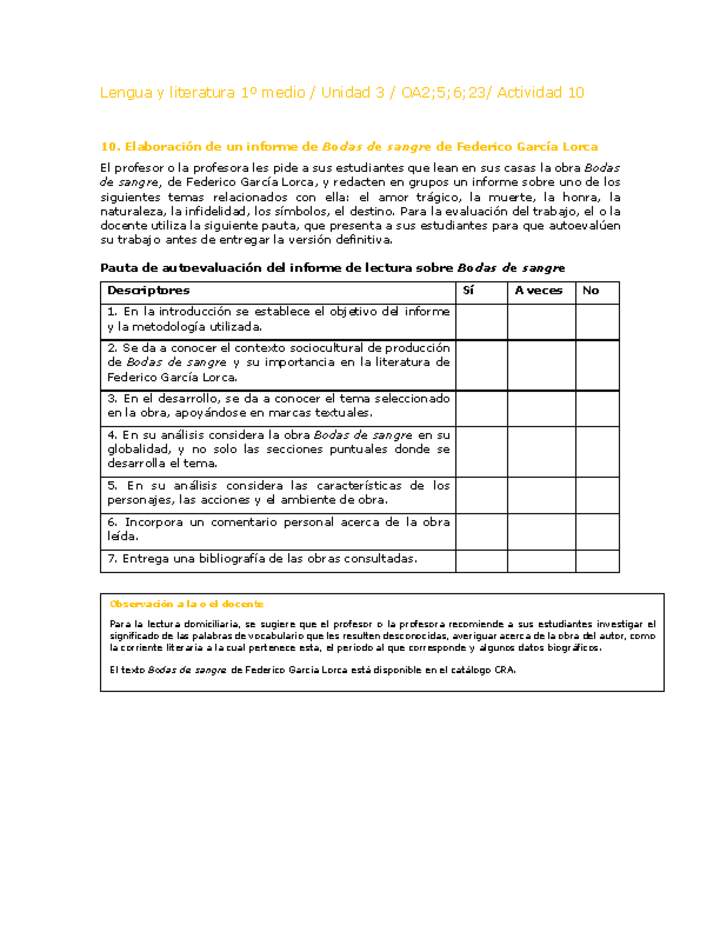 Lengua y Literatura 1 medio-Unidad 3-OA2,5,6,23-Actividad 10