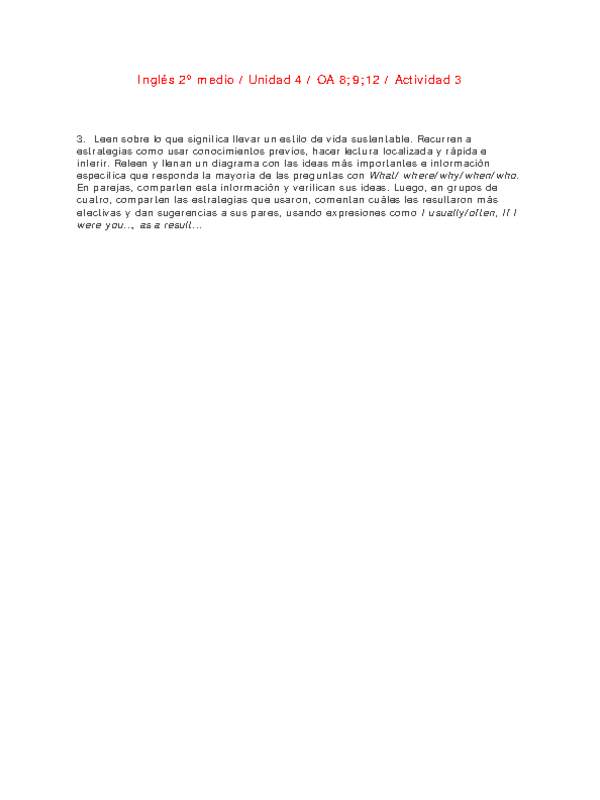 Inglés 2 medio-Unidad 4-OA8;9;12-Actividad 3