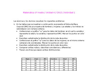 Matemática 1 medio-Unidad 4-OA13-Actividad 1