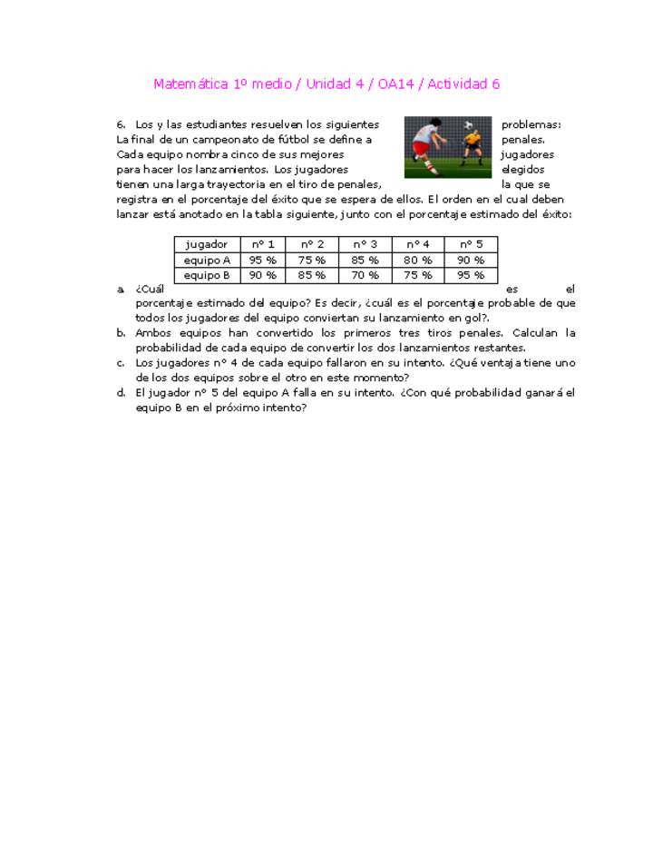 Matemática 1 medio-Unidad 4-OA14-Actividad 6