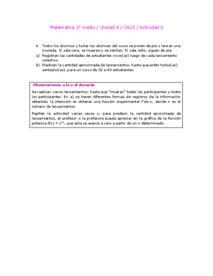 Matemática 1 medio-Unidad 4-OA15-Actividad 6