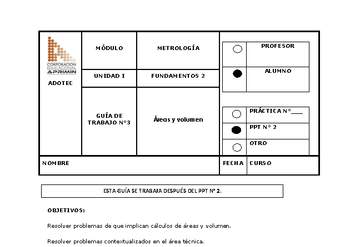 Guía de trabajo del estudiante Metrología en la empresa