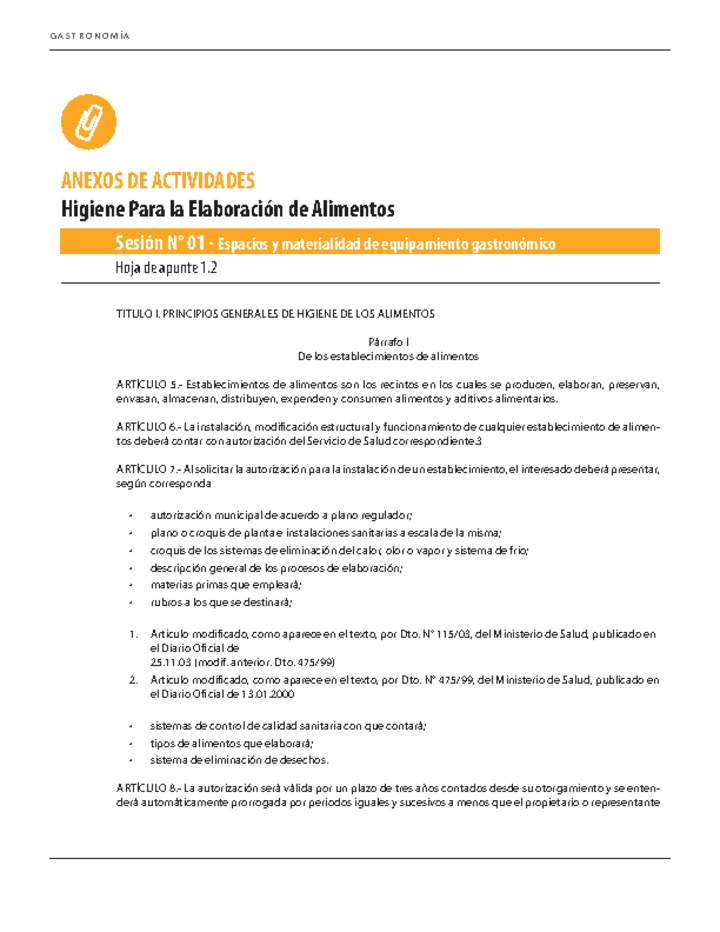 Anexo Higiene para la elaboración de alimentos