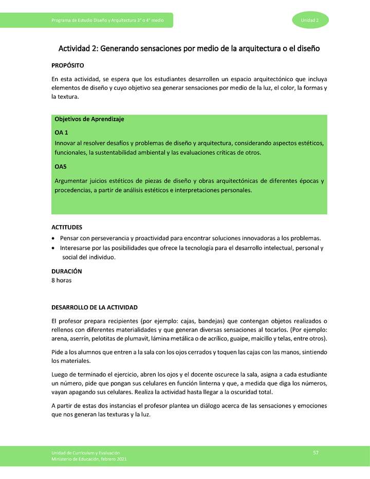 Actividad 2: Generando sensaciones por medio de la arquitectura o el diseño