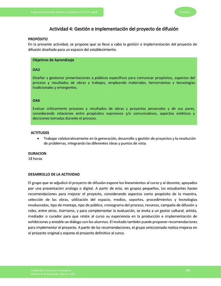 Actividad 4: Gestión e implementación del proyecto de difusión