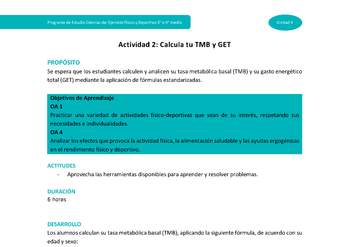 Actividad 2: Calcula tu TMB y GET