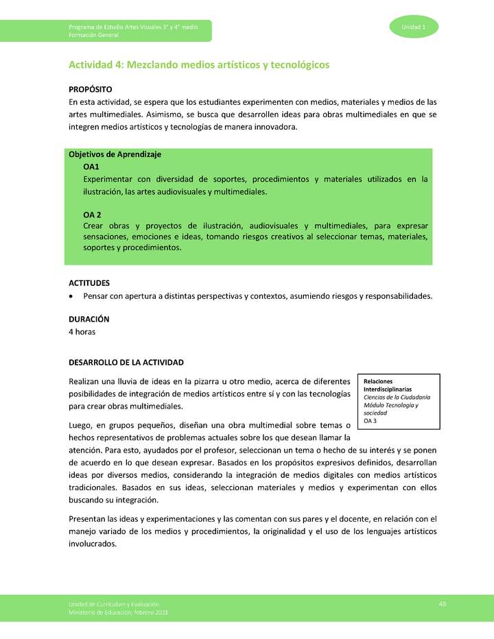 Actividad 4: Mezclando medios artísticos y tecnológicos