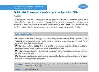 Actividad 4: Evaluar estudios de impacto ambiental en Chile