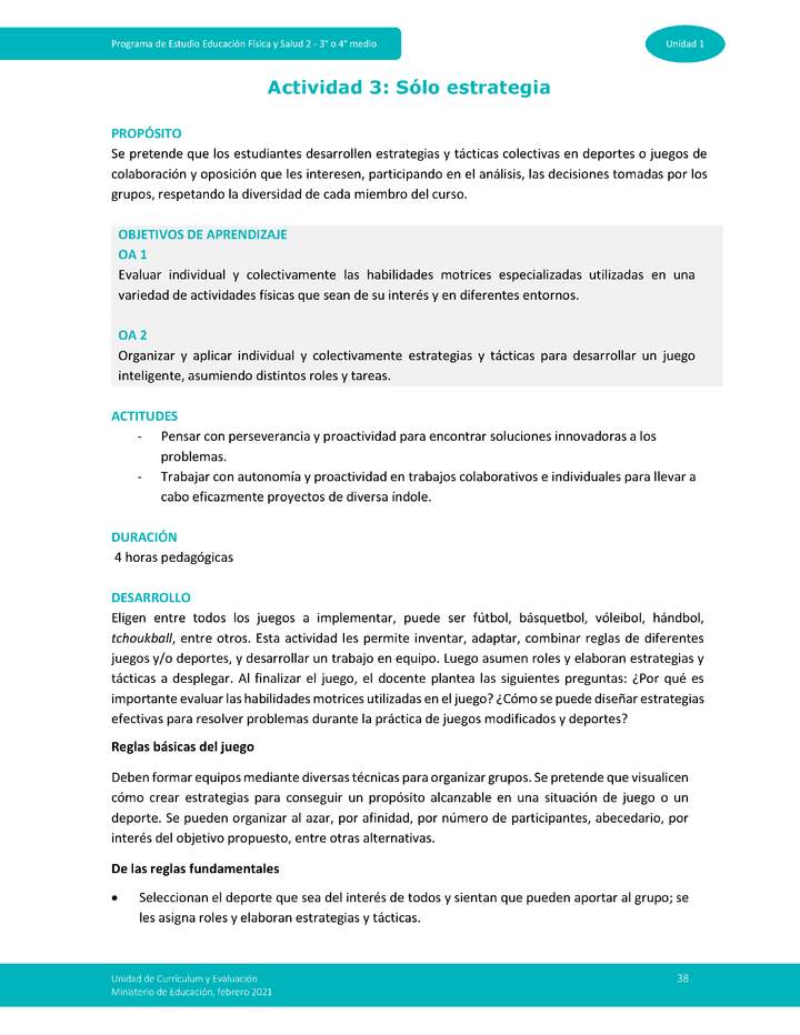 Actividad 3: Solo estrategia