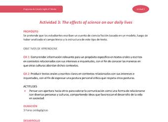 Actividad 3: The effects of science on our daily lives