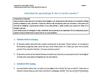 Actividad de aprendizaje 5: Am I a techie worker?