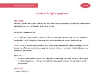 Actividad 4: Office equipment