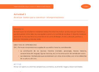 Actividad 1: Analizar textos para construir interpretaciones