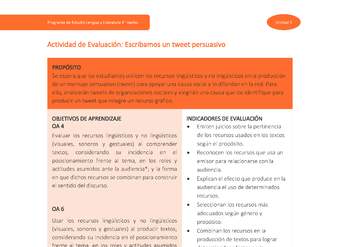 Actividad de Evaluación: Escribamos un tweet persuasivo