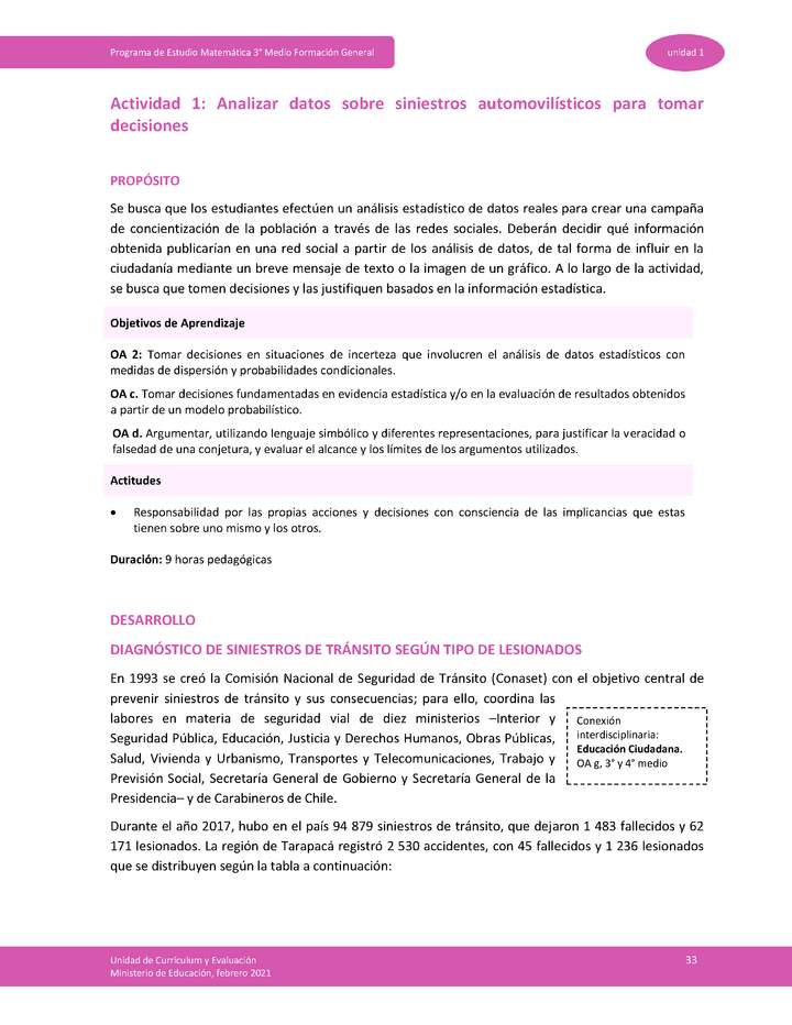 Actividad 1: Analizar datos sobre siniestros automovilísticos para tomar decisiones