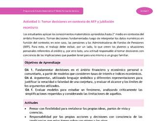 Actividad 1: Tomar decisiones en contexto de AFP y jubilación