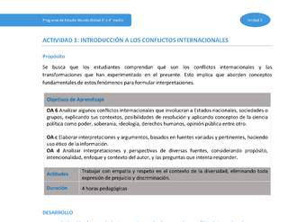 Actividad 1: Introducción a los conflictos internacionales