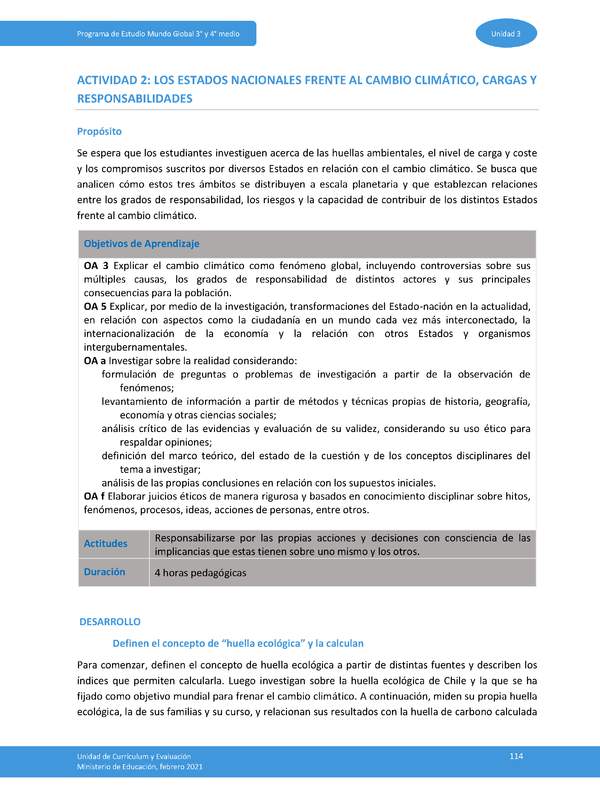 Actividad 2: Los Estados nacionales frente al cambio climático, cargas y responsabilidades