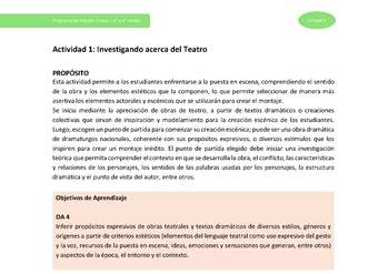 Actividad 1: Investigando acerca del Teatro