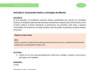 Actividad 1: Conociendo medios y estrategias de difusión