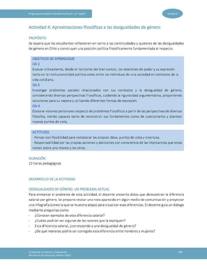 Actividad 4: Aproximaciones filosóficas a las desigualdades de género