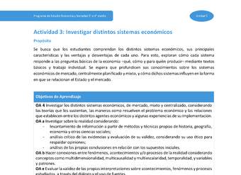 Actividad 3: Investigar distintos sistemas económicos