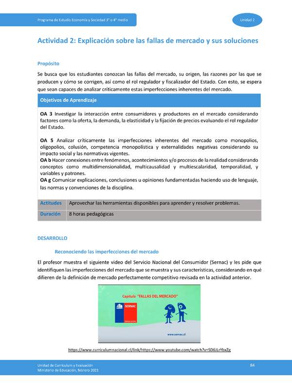 Actividad 2: Explicación sobre las fallas de mercado y sus soluciones