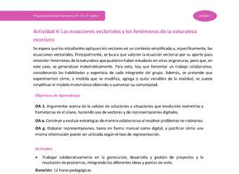 Actividad 4: Las ecuaciones vectoriales y los fenómenos de la naturaleza