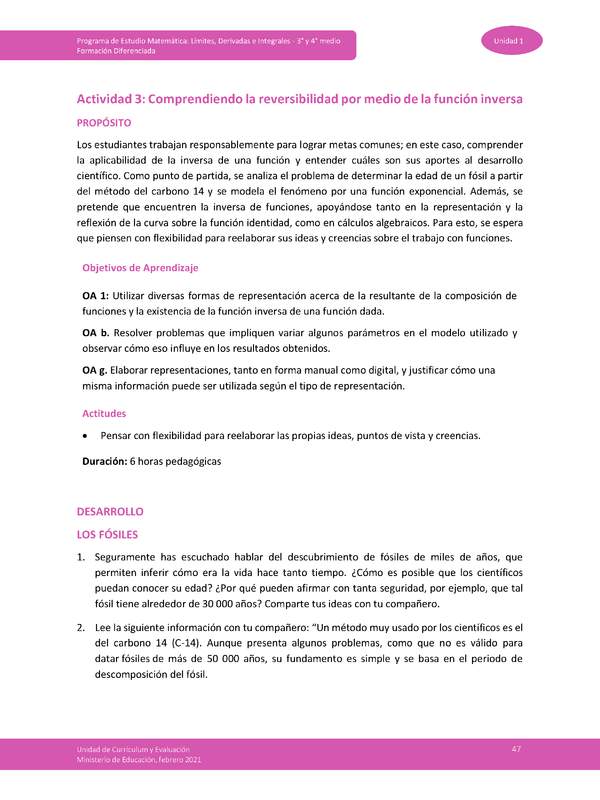 Actividad 3: Comprendiendo la reversibilidad por medio de la función inversa