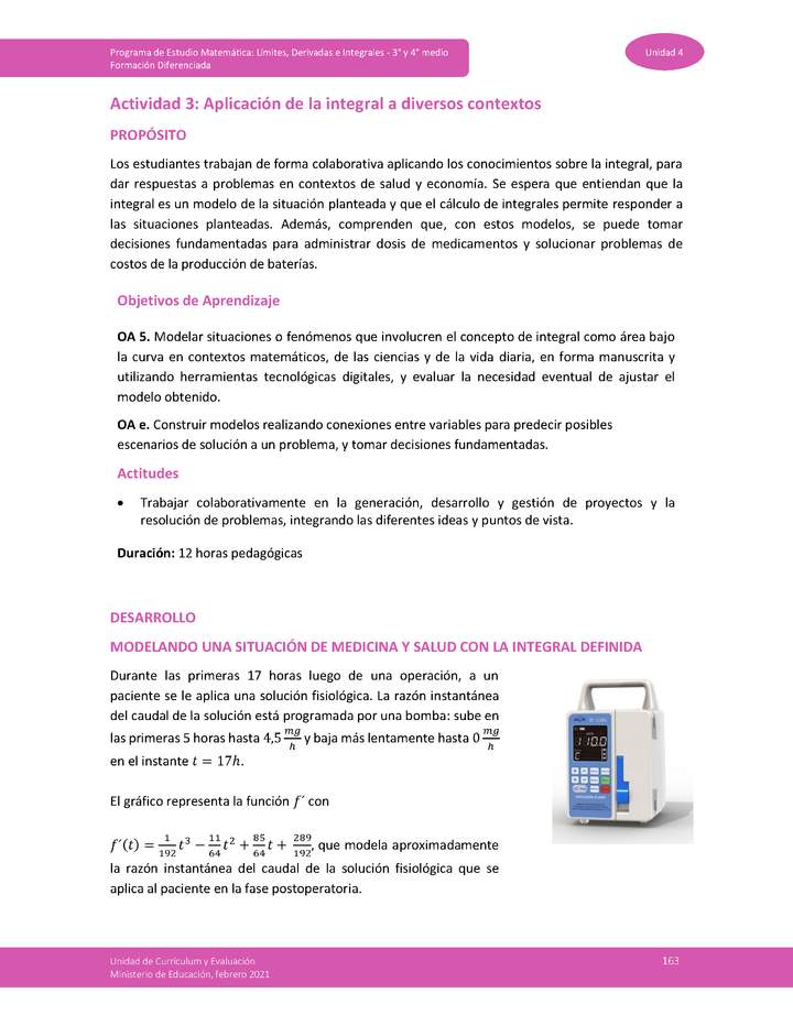 Actividad 3: Aplicación de la integral a diversos contextos