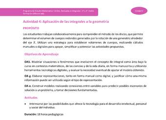 Actividad 4: Aplicación de las integrales a la geometría