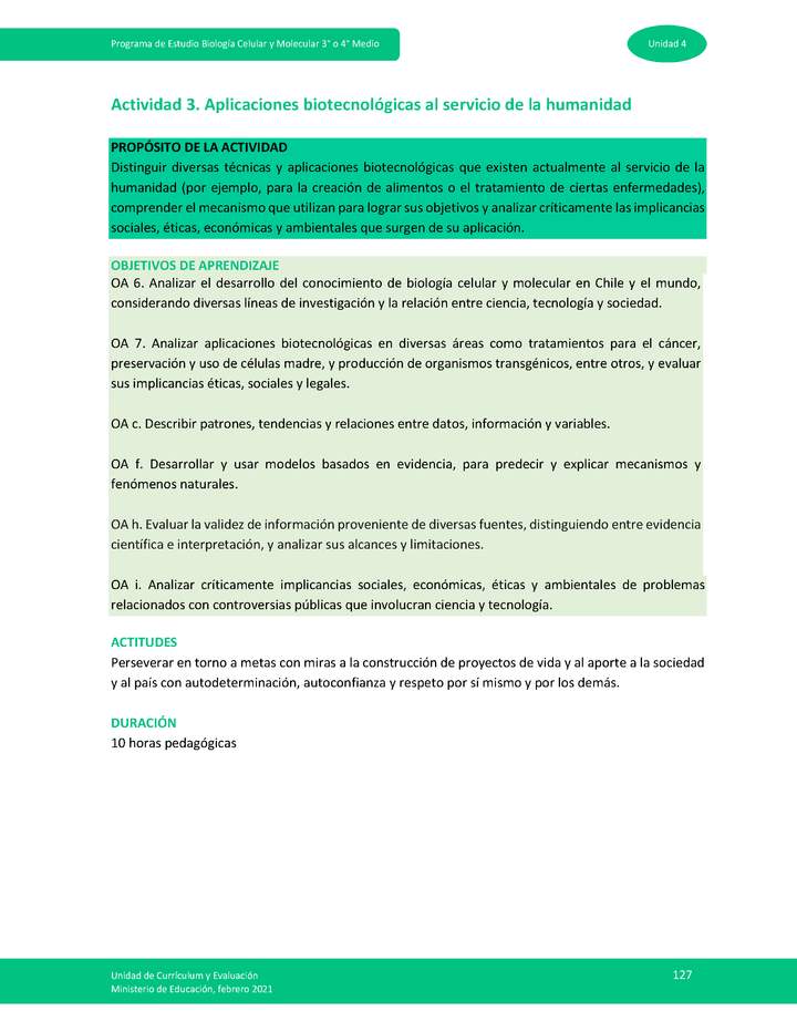 Actividad 3: Aplicaciones biotecnológicas al servicio de la humanidad