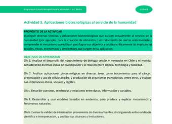 Actividad 3: Aplicaciones biotecnológicas al servicio de la humanidad