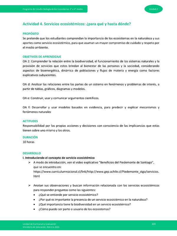 Actividad 4 - Servicios ecosistémicos: ¿para qué y hasta dónde?