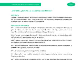 Actividad 2: ¿Camino a la conciencia ecosistémica?