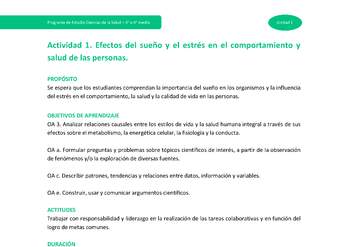 Actividad 1: Efectos del sueño y el estrés en el comportamiento y salud de las personas